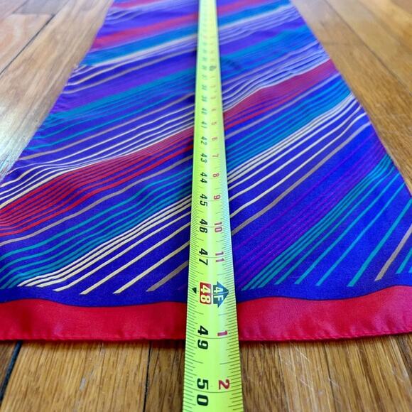 Vintage Women's Purple Striped Fashion Scarf Head Wrap Made in Italy - Picture 10 of 11